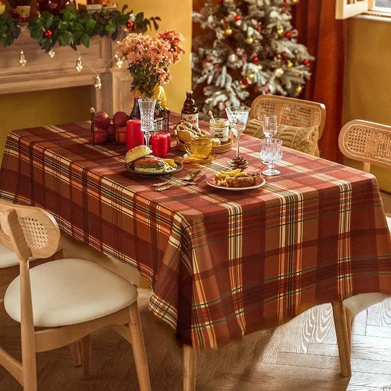 Toalha de mesa natal e ano à prova d'água, toalha de mesa retangular para café e tv