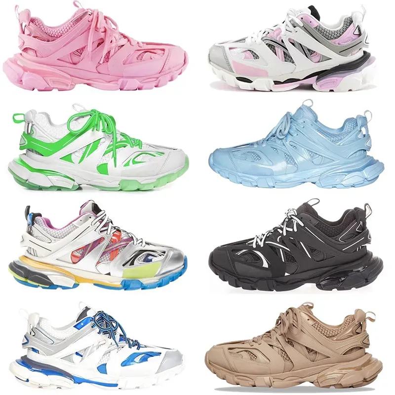 2024 Runnin Luxury Brands Chaussures Men de chaussures Femmes Track 3 3.0 Chaussures décontractées Sneakers en cuir Sneakers Plate-forme d'impression en nylon Chaussures pour hommes