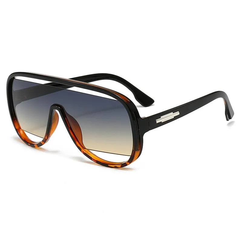 Designer-Sonnenbrille, Damen-Herren-Sonnenbrille, Luxus-Sonnenbrille, Persönlichkeit, hohle Sonnenbrille, Sport-Sonnenbrille, modische einteilige Brille 3908, Leopardenmuster
