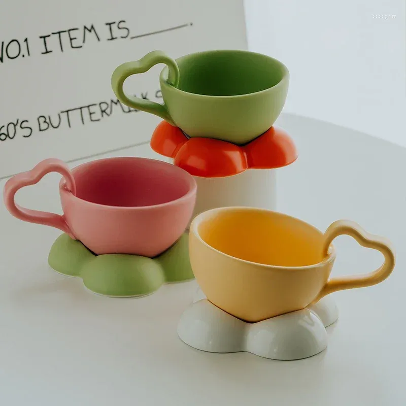 Tassen Untertassen Koreanische Kreative Kaffeetasse Nette Wolke Tasse Untertasse Set Liebe Griff Keramik Hause Küche Trinken Utensilien Geschenk