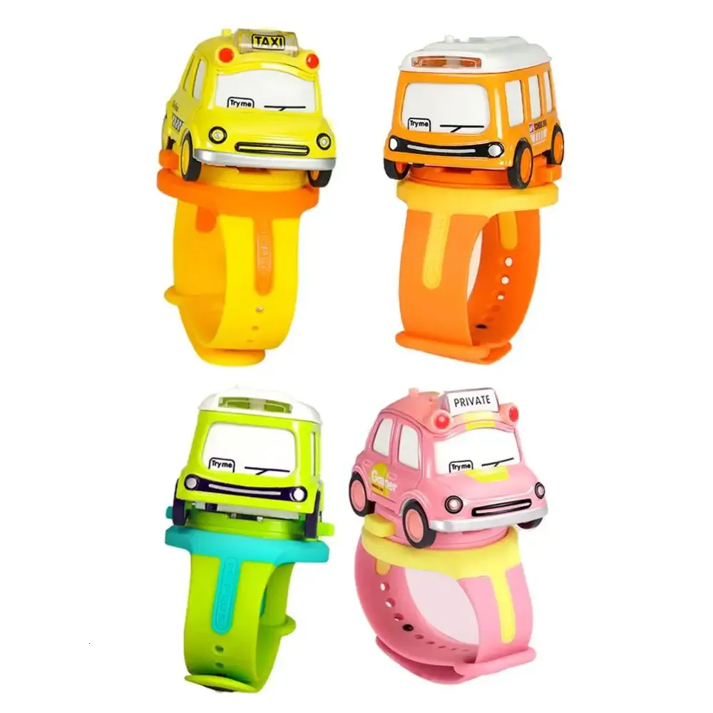 Мини-мультяшный автомобиль, детские часы, игрушка для мальчиков и девочек, детские модные электронные часы, инновационная форма автомобиля, детский подарок на день рождения 240306