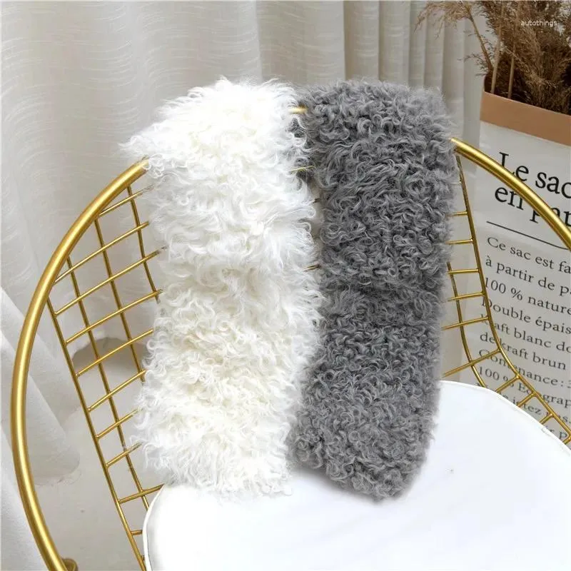 Scarves Genuine Lamb Fur Collar Shawl Scarf Winter Female Natural Coat Decoration Thickened Warm Neckerchief For Women