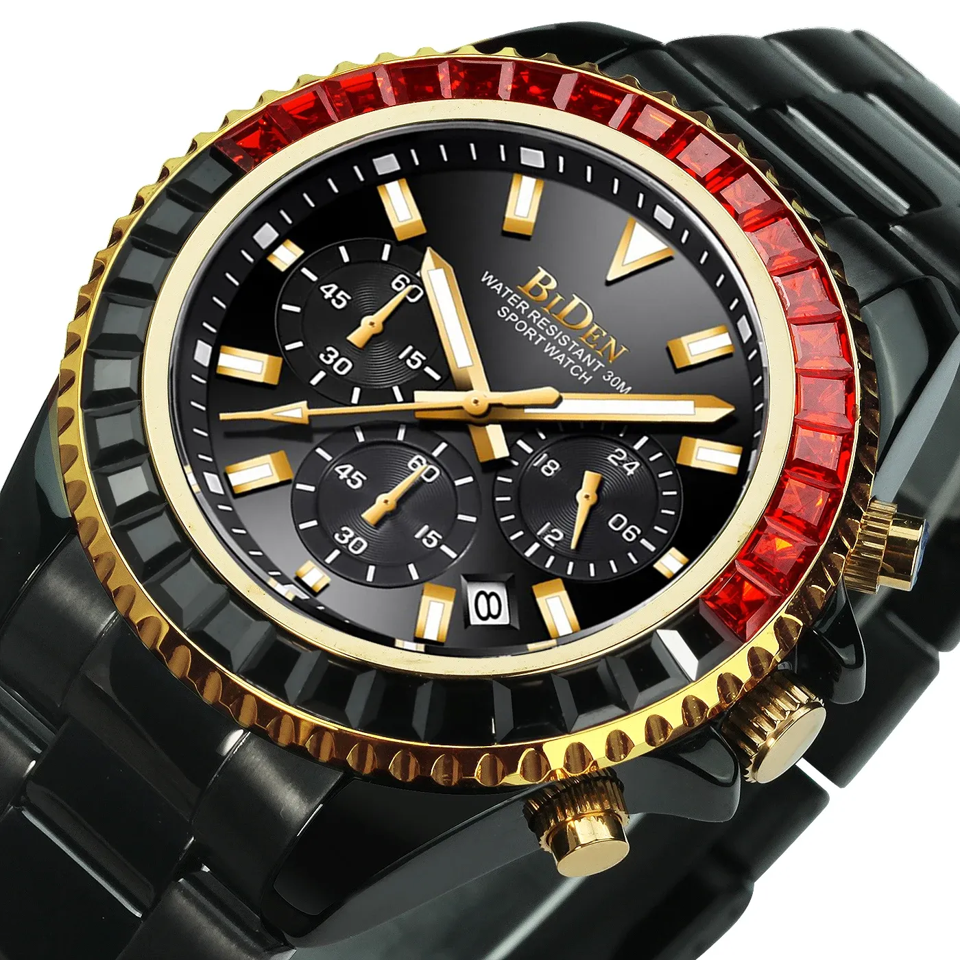 Montres Biden militaire hommes montres montre de marque supérieure pour hommes montres à Quartz bracelet en acier inoxydable chronographe horloge d'affaires