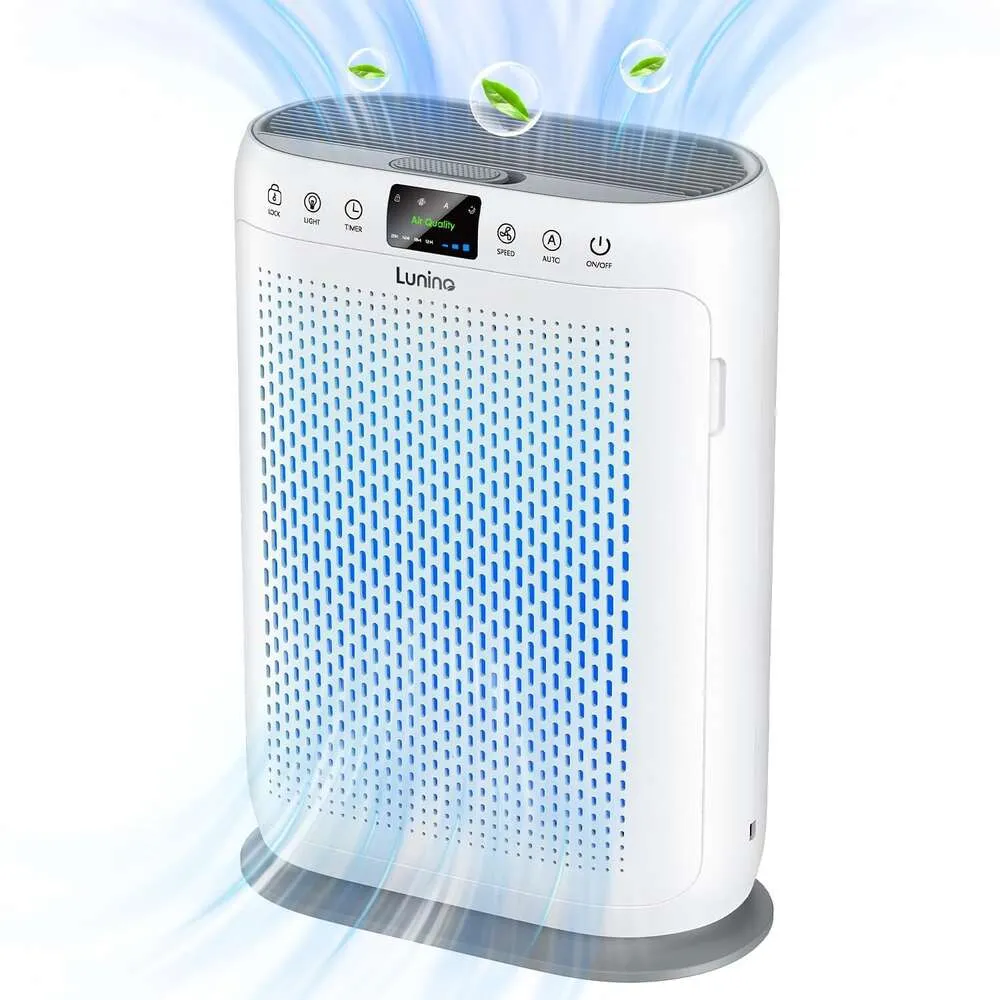 Purificador doméstico com área de 1.740 pés quadrados, filtro LUNINO H13 HEPA com sensor de qualidade do ar com display PM 2.5, função de aromaterapia, poeira, caspa, animal de estimação