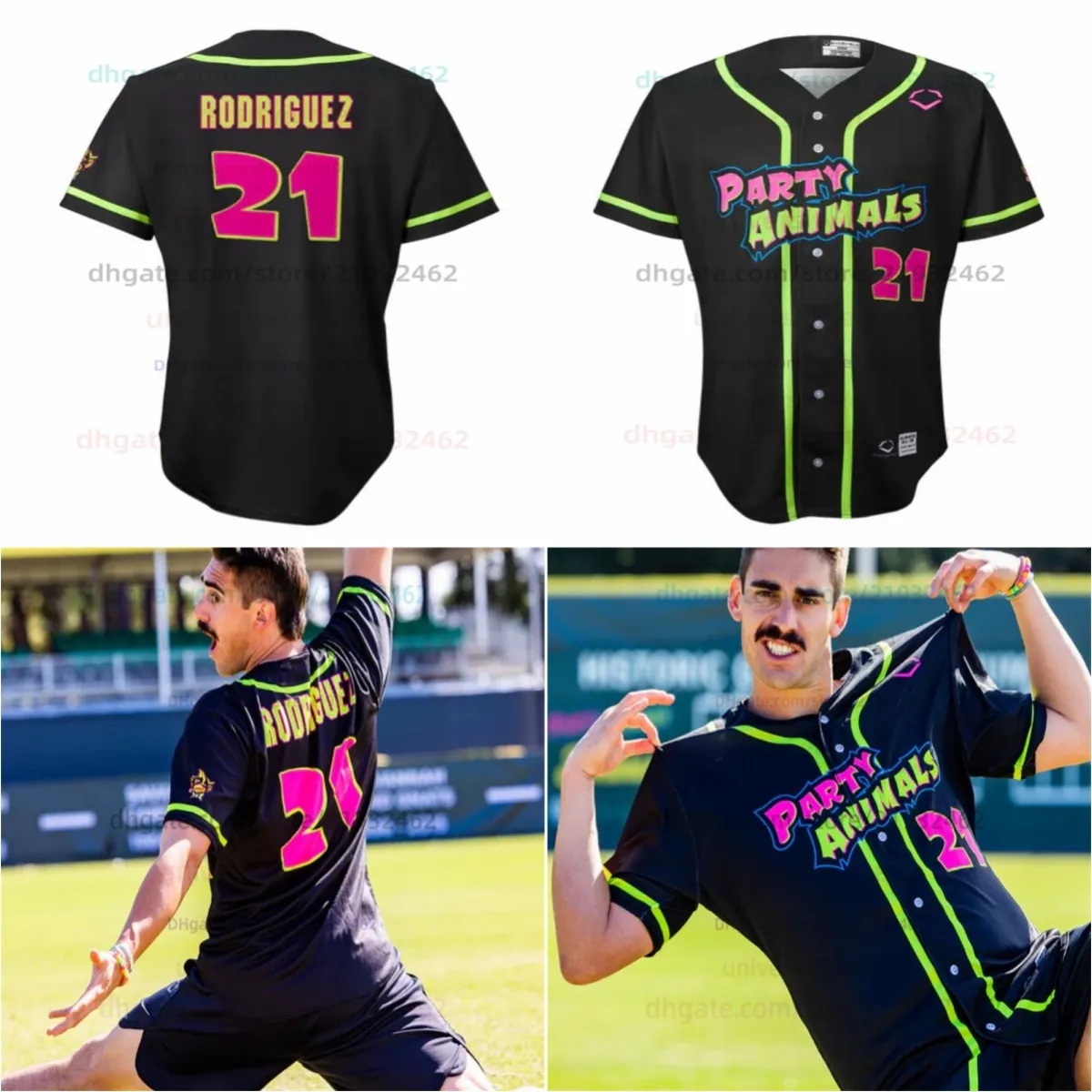 Maillot De Baseball Party Animal #21 - équipe AOP - 3D - Homme - Neuf Avec étiquettes