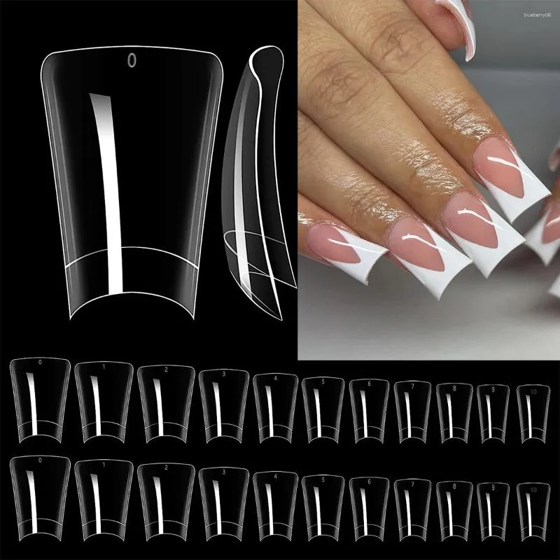 False Nails 500/600pcs Bag Clear Duck Half Cover Nail Short French Press On Fake Acrylic Tips Extension DIY Manicure Tools