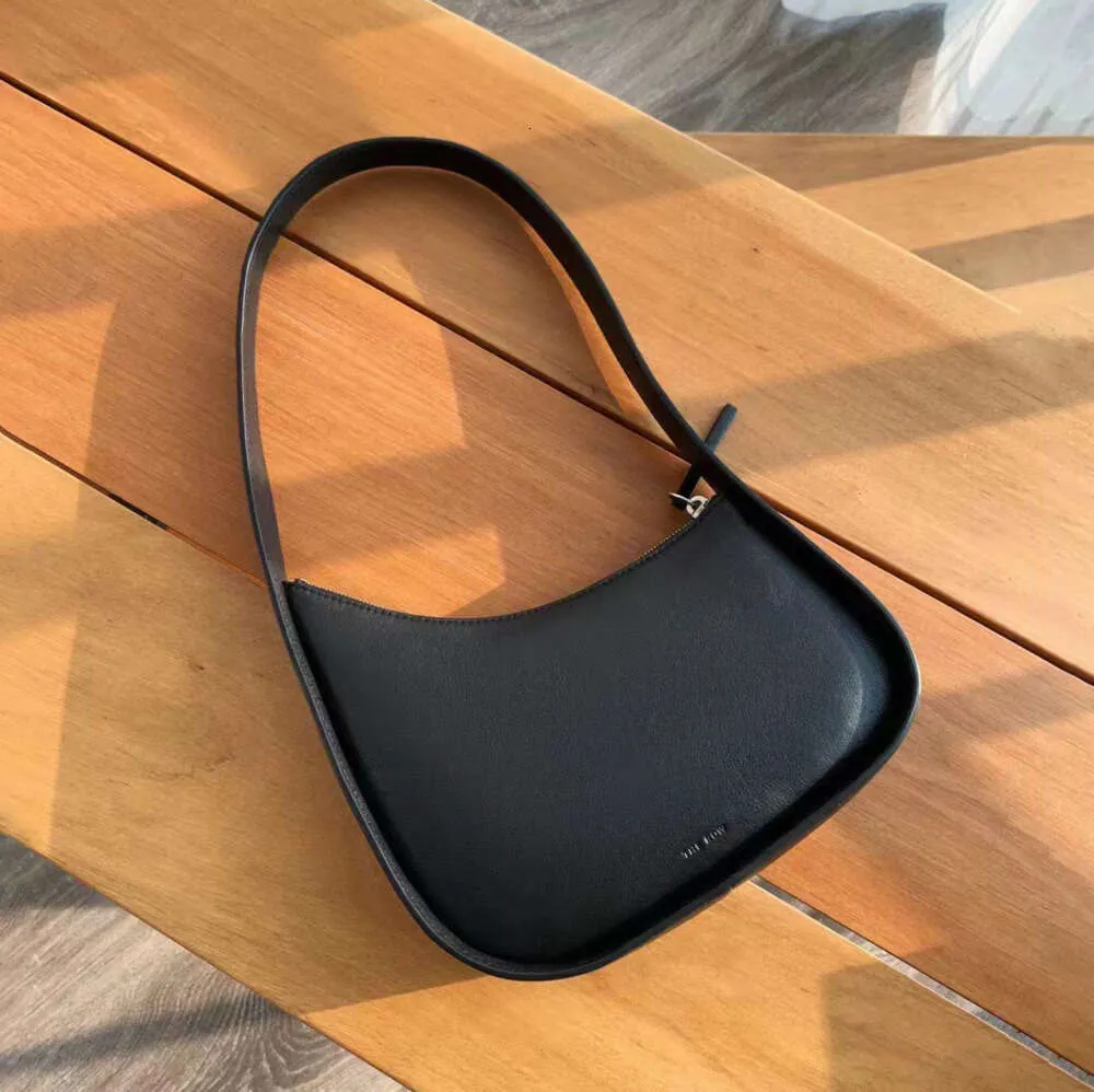 Erkek lüksler Row Half Moon Bag Bayanlar Moda Tasarımcı Tote Omuz Debriyaj Hobo Crossbody Pochette Pochette Kamera Çantası Orijinal Deri Çanta Zarfı