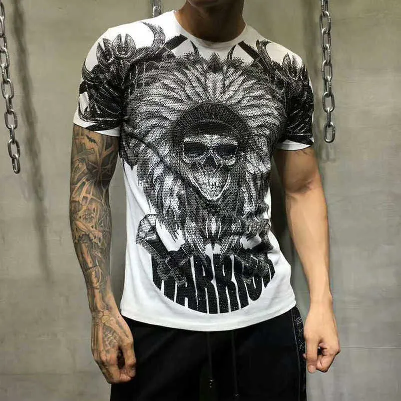 Plein urso camiseta pp masculino masculino roupas de marca de marca masculina skull scull skull bling stone de alta qualidade de alta qualidade camisetas casuais