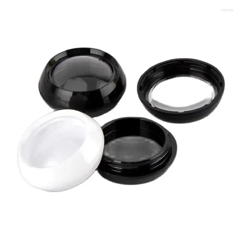 Storage Bottles 50Pcs 100pcs 3g Black White Plastic Cream Jars Sample Refillable Box Empty Cosmetic Pot Mini Eye Shadow Case Makeup