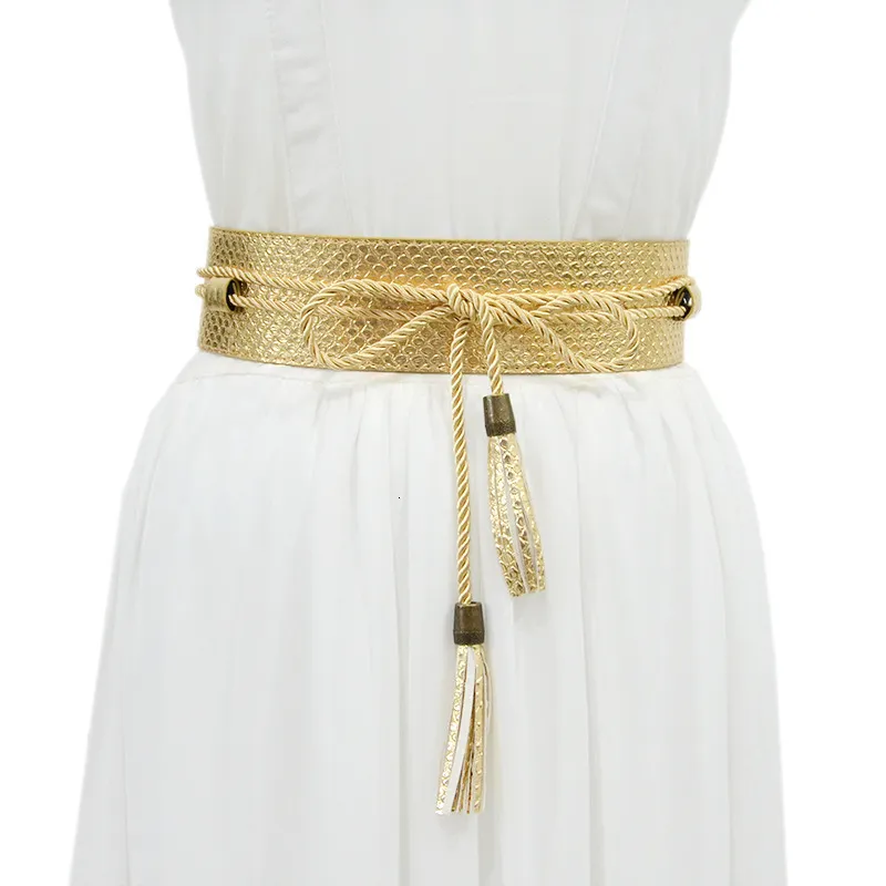CORSET Belt for Women 06 Gold Yalice Women Corset Belt Gold Wide Elastic Waist Belt for  main image 3