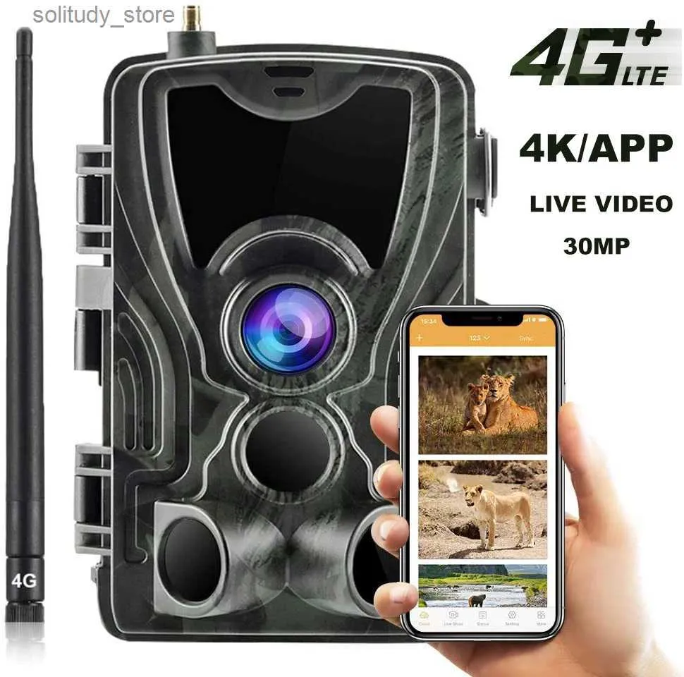 Hunting Trail Cameras Gratis applikation Molntjänst 4G Trail 4K Real Time Broadcast Wildlife Hunt Monitoring Cellulär trådlös kamera Q240321