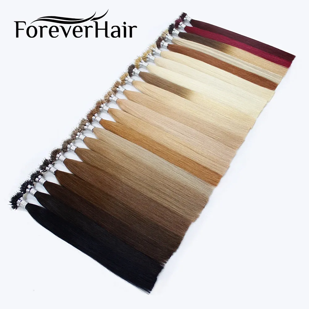 Extensions Forever Hair Nano Ring Hair 100% Remy Human Hair Extensions 0,8 g/s 16 "18" 20 "Platinum Blonde European Micro Beads 50 Pieces