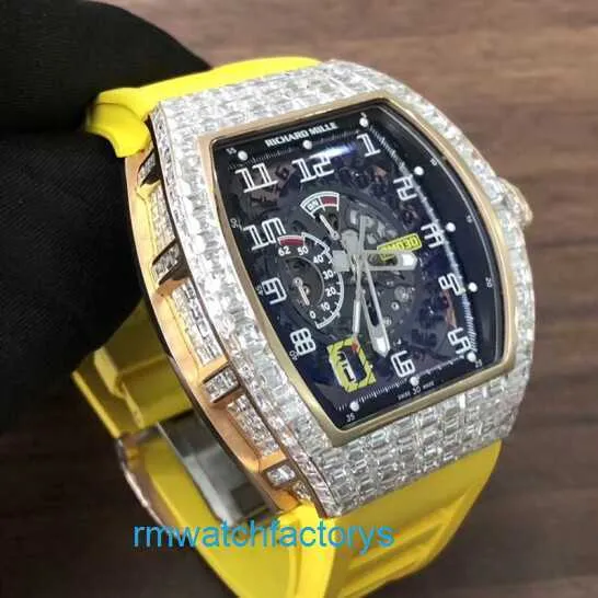 Berömd fancy watch RM Wristwatch Series Machinery RM030 Limited 42*50mm RM030 Rose Gold Set med T Square Full of Diamonds