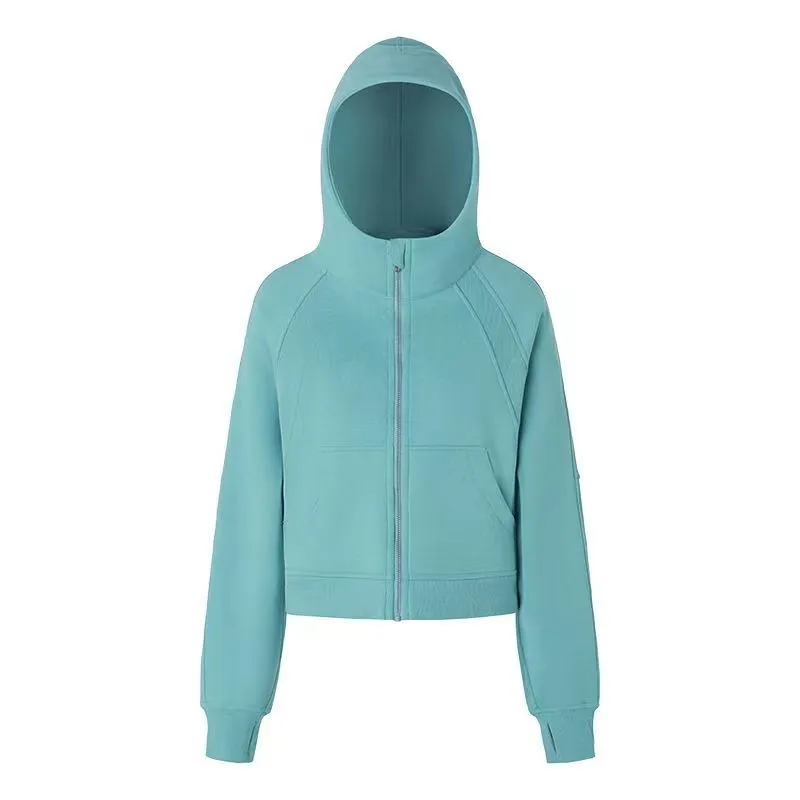 Aloyoga Sıcak Sonbahar ve Kış Ceketi Fermuar ve Hoodie Sports Ceket Gevşek Yoga Gündelik Hoodie