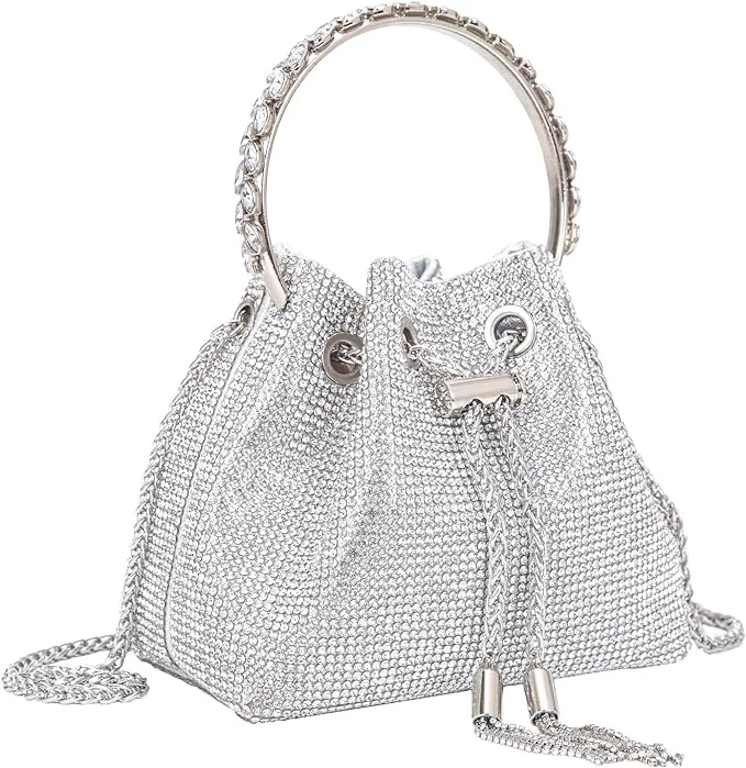 Women's Evening Handbags Silver Rhinestone Purse Sparkling Crossbody Bag Wedding Prom Party Club Purses DHL Shipping