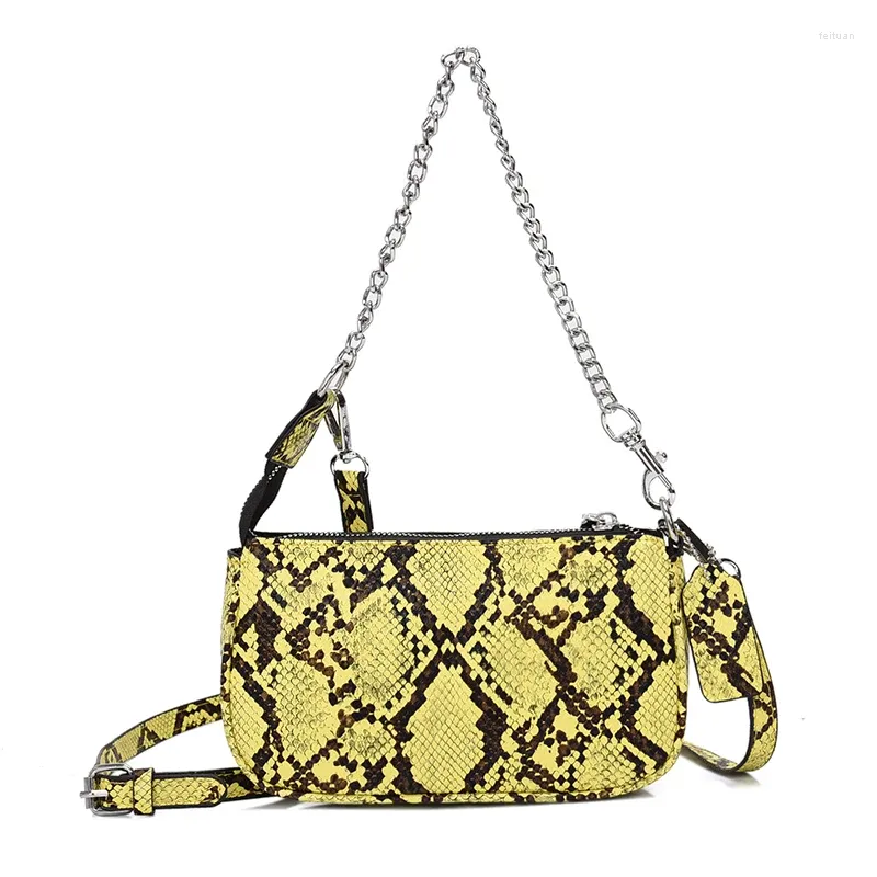 Totes Serpentine Handbags Classic Pu Leather Shoather Bags Python Lines Messenger mode Små kvinnliga vintage paket