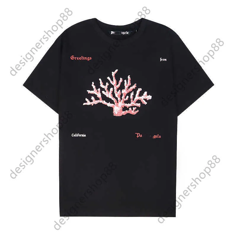 Tik Tok Influencer Same Designer Brand Pure Cotton Spring Summer Short Sleeved Printed Letter Fashion Black White Loose T-shirt Mens Bottom Top Mens And Womens