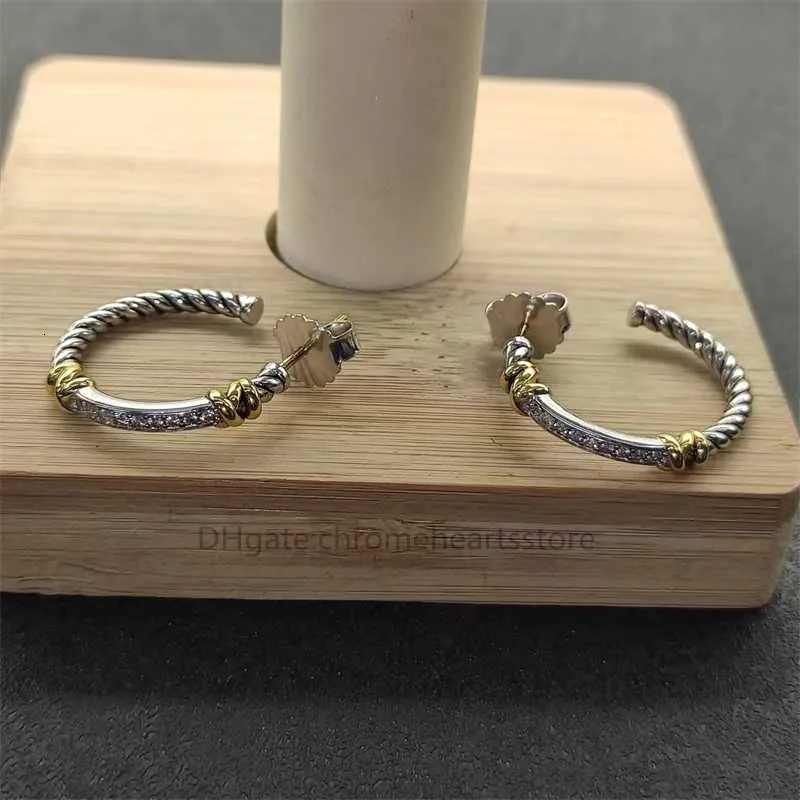 Okrągłe metalowe kolczyki do stadnonerów dla kobiet srebrne koło koloru podwójne x kryształowy kolczyk punkowy hiphop impreza luksusowa biżuteria J4AL