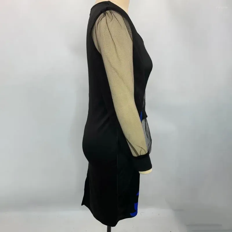 Robes décontractées Robe silhouette en forme de T élégante col en V manches en maille midi pour les femmes gaine imprimée longueur au genou formelle trajet plus