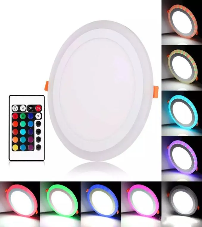Ny akryl dimbar färg vit RGB inbäddad LED -panel ljus 6W 9W 18W 24W Downlight infällda lampor inomhusbelysning med fjärrkontroll C7534525