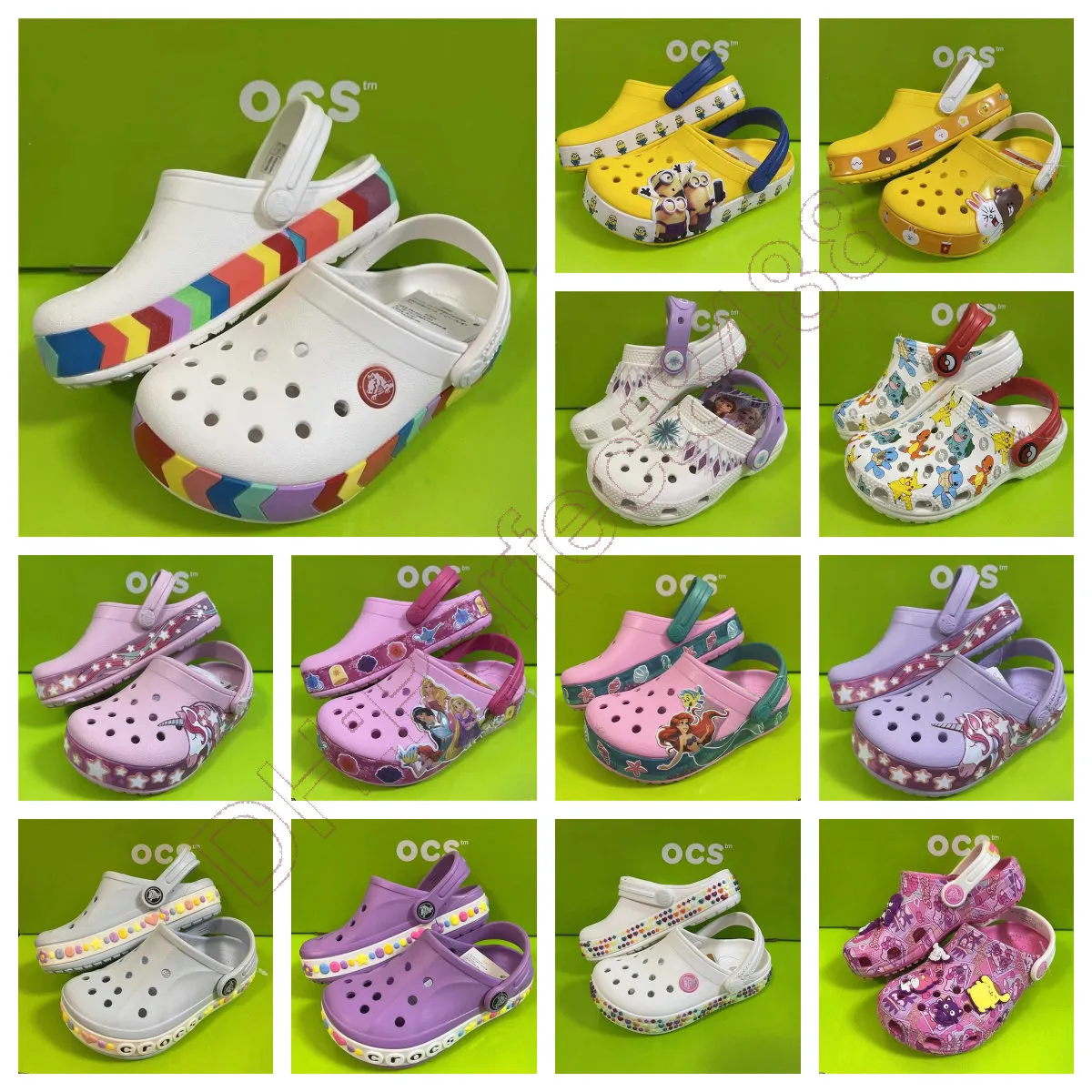 Sandals Eva Kids Crocclog Crocodile Shoes غير انزلاق خفيفة الوزن مريحة عالية الجودة الأطفال الصيفي شاطئ الشاطئ Slides Slippers Cartoon Slippers A-33