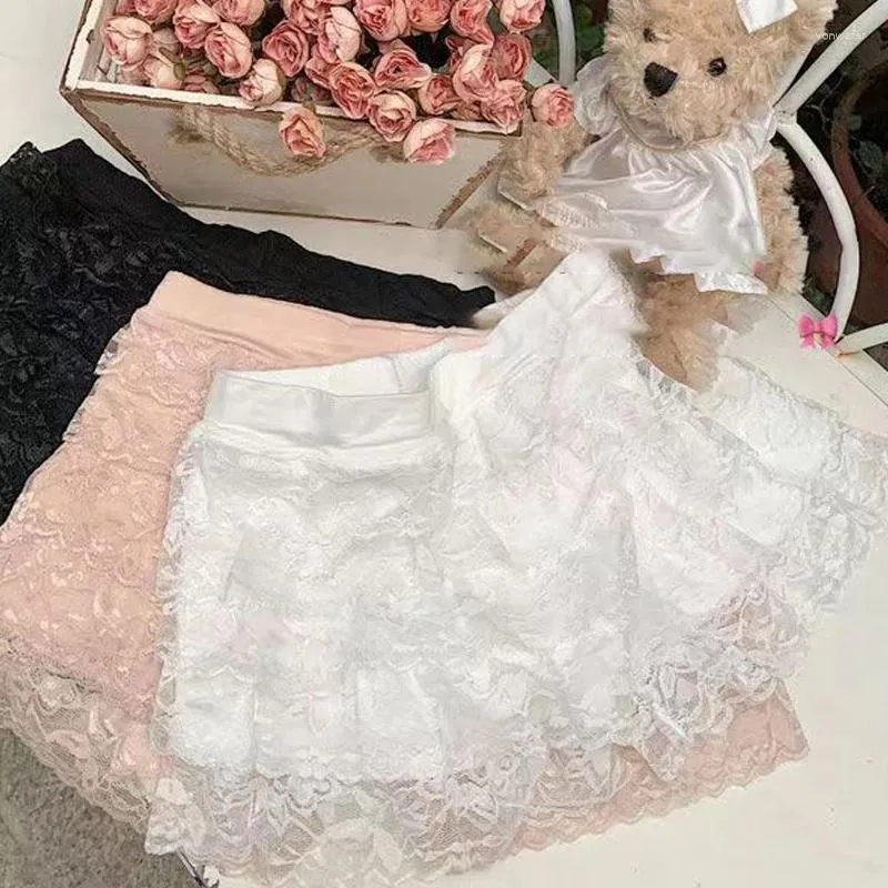 Calções femininos estilo coreano kawaii harajuku branco bonito lolita curto casual calças estéticas moda roupas de verão