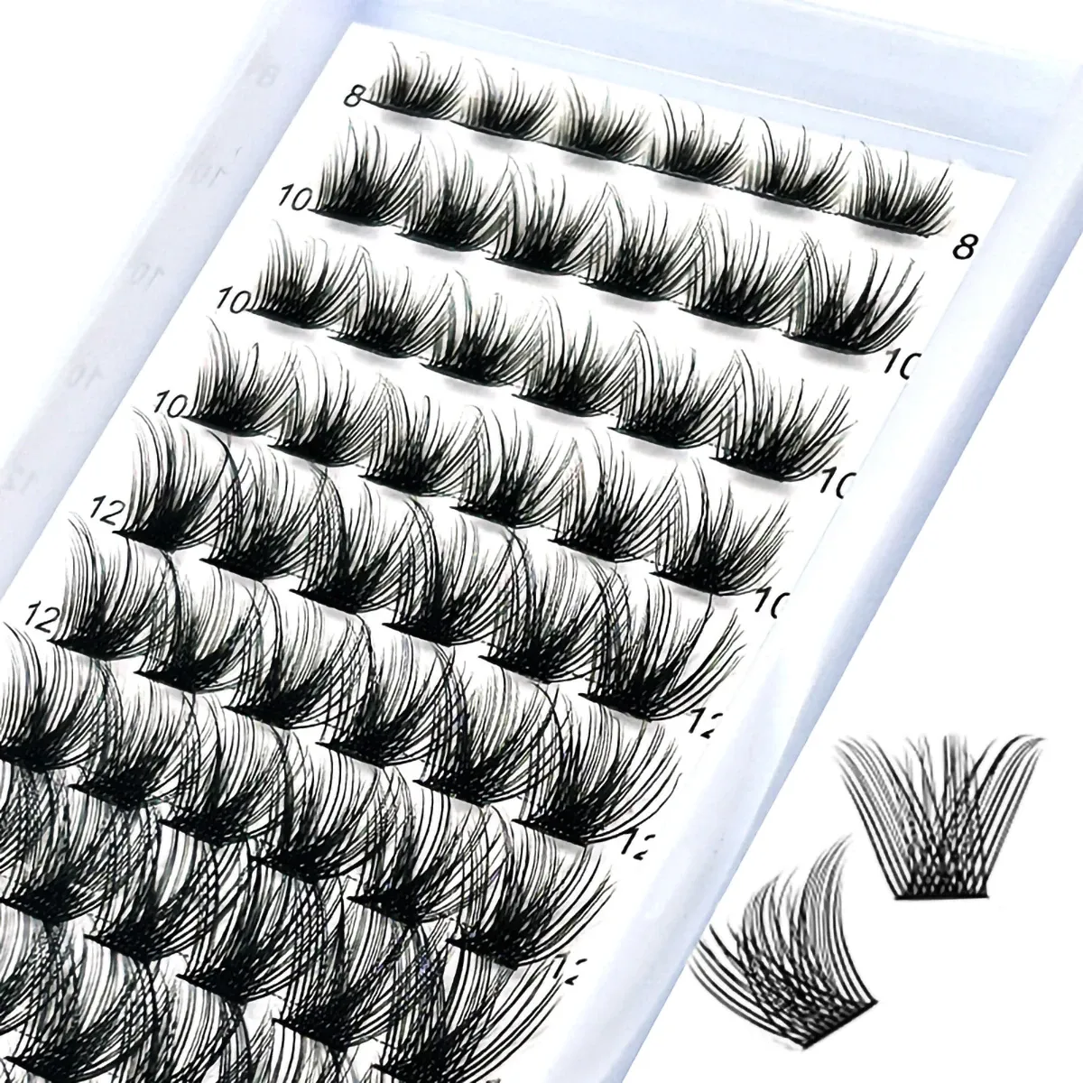 Ögonfransar Lash Clusters Z1Z6 Mixed Tray Manga Lashes 72 Clusters Lashes QSty DIY Eyelash Extensions Anime Lashes Wispy Eyelash Clusters