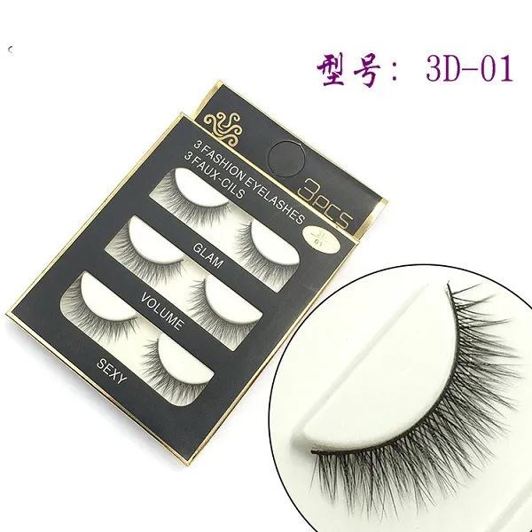 Make Up Lash Lashes Fake Faux Cils Fashion Naakt Make -up natuurlijke kruisstijl valse wimpers 3D handgemaakte drie paar wimper