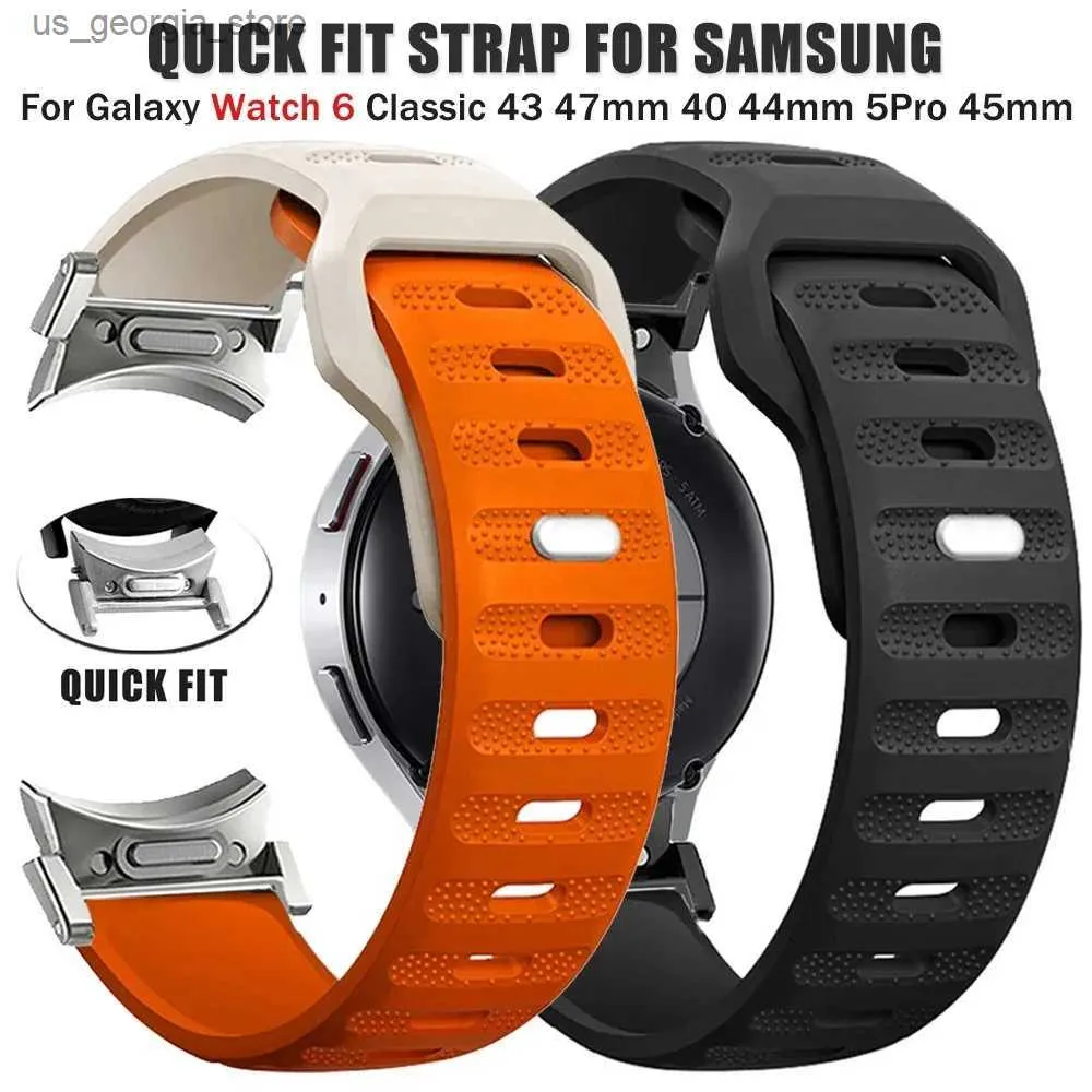 Bandes de montre Bande de sport sans lacunes pour Samsung Galaxy 6 Classic 47mm 43mmSangle de silicone souple à ajustement rapide 6/5/4 40mm 44mm 5Pro 45mm Bracelet Y240321
