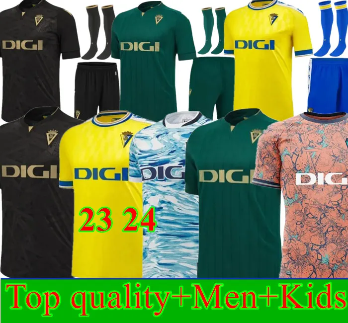 23 24 Cadix Soccer Jerseys CADIZ CF Negredo Camisetas de Futbol LOZANO ALEX Bodiger Juan Cala CAMISETA A LIGA 2023 2024 Hommes Enfants KitFootball Shirt