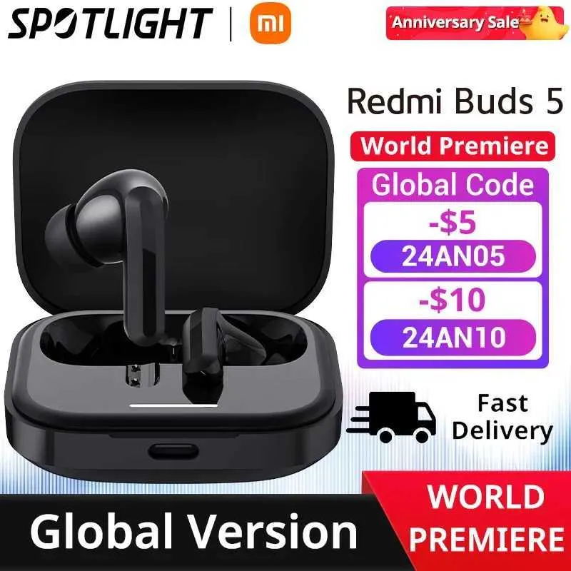 Cell Phone Earphones Redmi Buds 5 46dB active noise cancellation with dual device connection for up to 40 hours Q240321