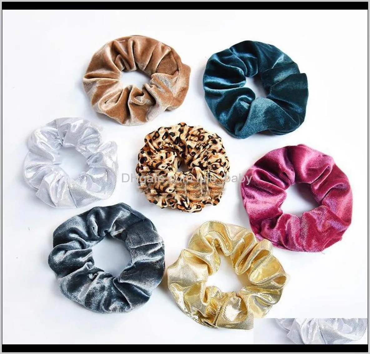 Lady Hair Scrunchies Ring Elastic Hair Bands Pure Color Bobble Sports Dance Velvet Soft Leopard Women Scrunchies Hairband Blsbr Vc5433029