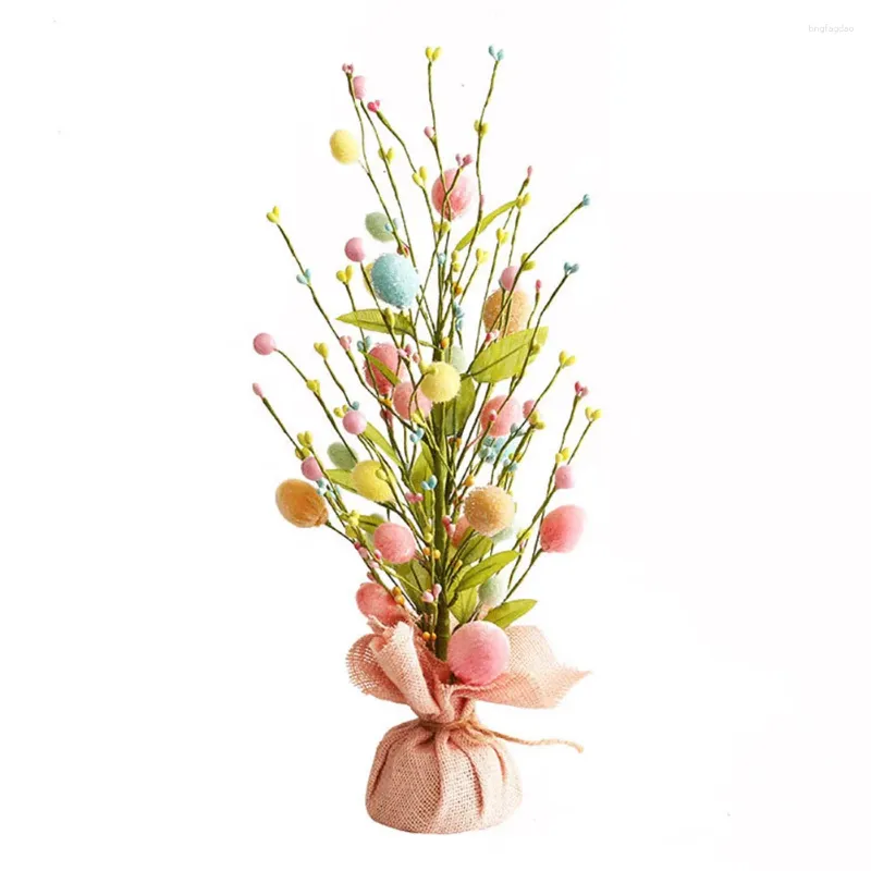 Fleurs décoratives, 1 pièce, décoration de pâques, branche d'arbre à œufs artificiel, ornement de bureau, 45cm, pour célébration de salon