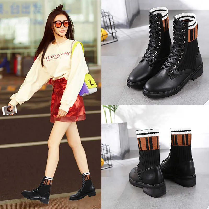 Martin Knight Fashion Luxury Women's British Style Thick Sules Small Thick Plat Heel Ankle Boots Brand Thin Feet Show Small Korean Women's Boots