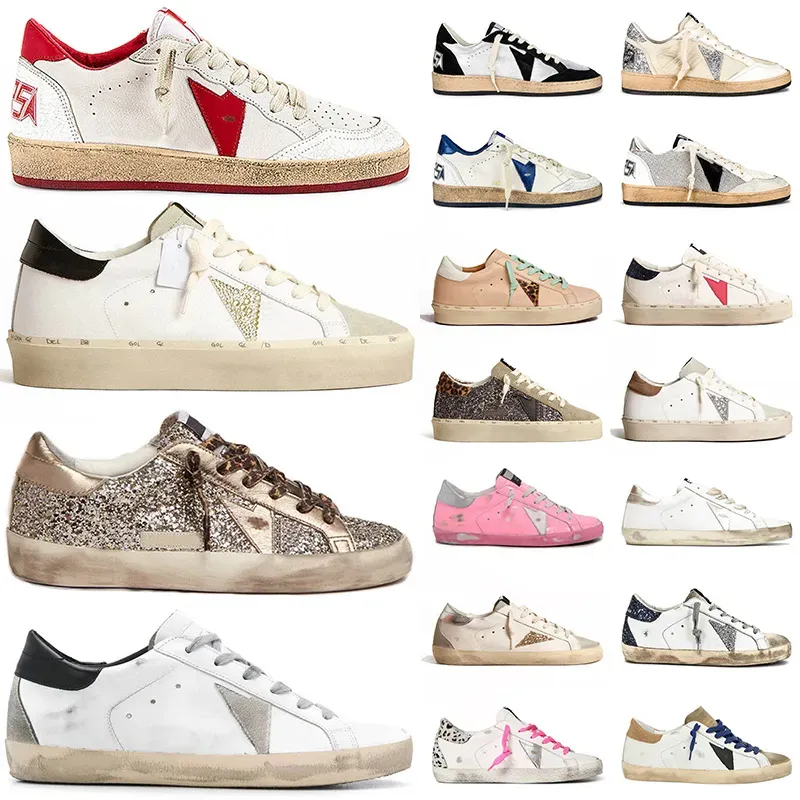 Hot Cake Fashion Basket Golden Shoes stjärna Sneakers White Distressed Dirty Designer Superstar män och kvinnor avslappnad