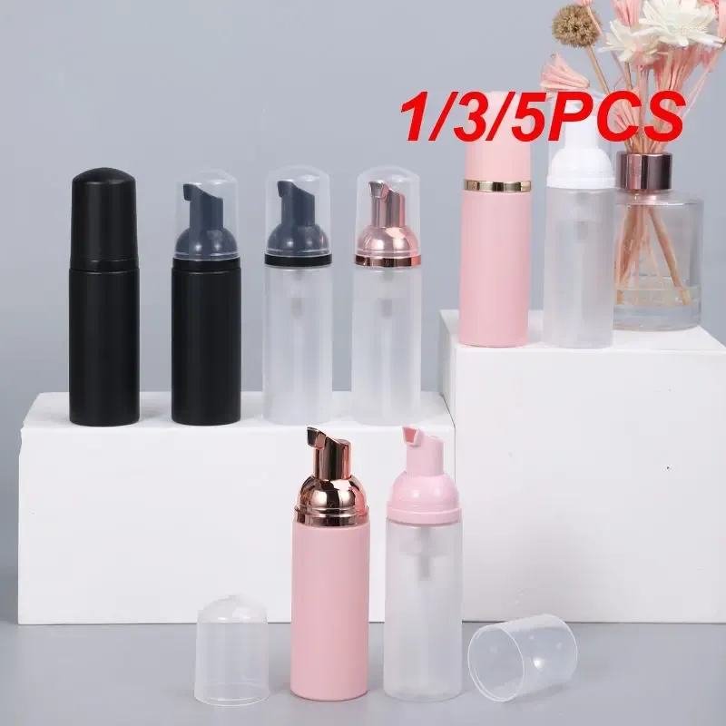 収納ボトル1/3/5PCS 50mlプラスチックフォームポンプボトル補充可能な空の化粧品コンテナクレンザーソープシャンプーフォーミングメイクアップトラベル