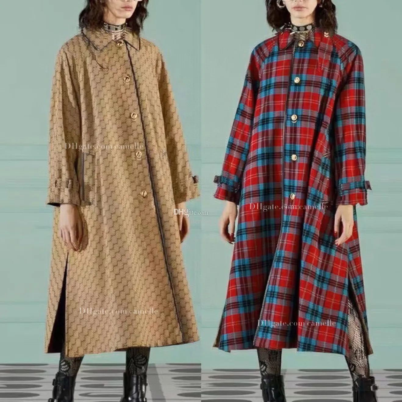 Designerskie luksusowe kobiety Trench płaszcz Kobieta Kurtka wiatrówka Klasyczne pełne litery Odwrotny luźny płaszcz żeńska swobodne okopy płaszcz