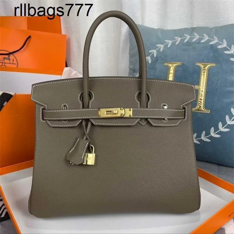 Cuir véritable Bk Designer Sacs à main Haute Configuration Pure Cire Manuelle Couture Togo 30 Elephant Grey Bk25 Sac à main Même style fait à la main