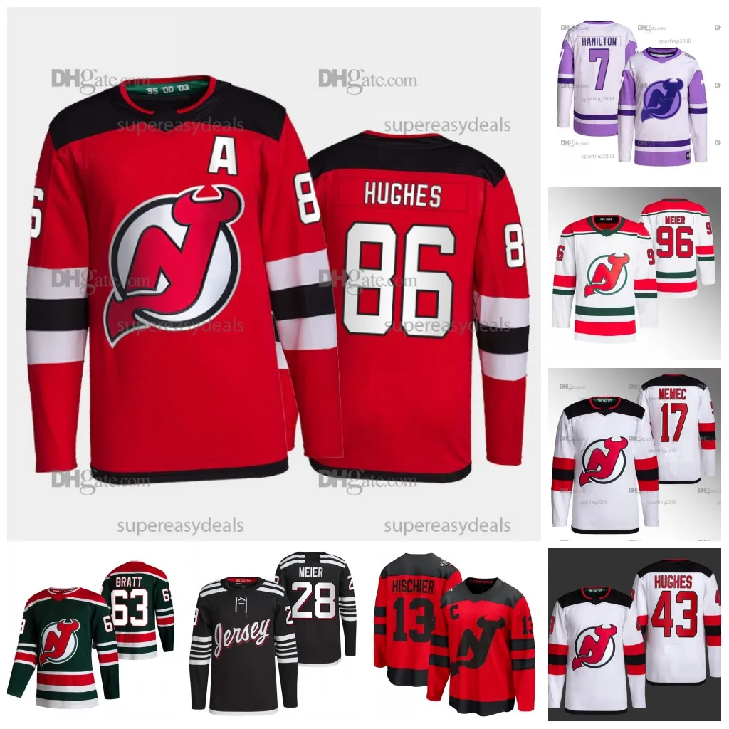 86 Jack Hughes Devils 2024 스타디움 시리즈 저지 Nico Hischier Luke Hughes Jesper Bratt Timo Meier Simon Nemec Dougie Hamilton Dawson Mercer Erik Haula Jake Allen