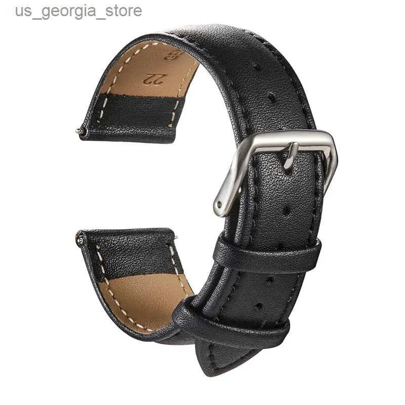 Watch Bands Genuine Leather bands Calfskin Replace Straps 18mm 20mm 22mm 24mm Accessories Men Women Soft band Y240321
