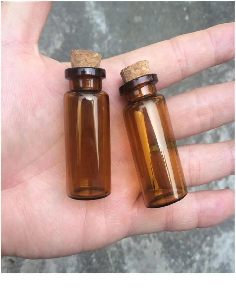 2 ml 5 ml 10 ml amber met kurk lege kleine bruine kleine mini glazen flessen flesjes potten container jllqVt3825715