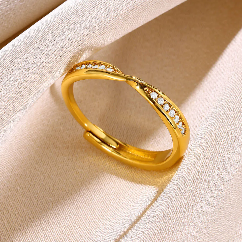 子供用の調整可能な銅ジルコン幾何学リング、中国スタイルの結婚指輪