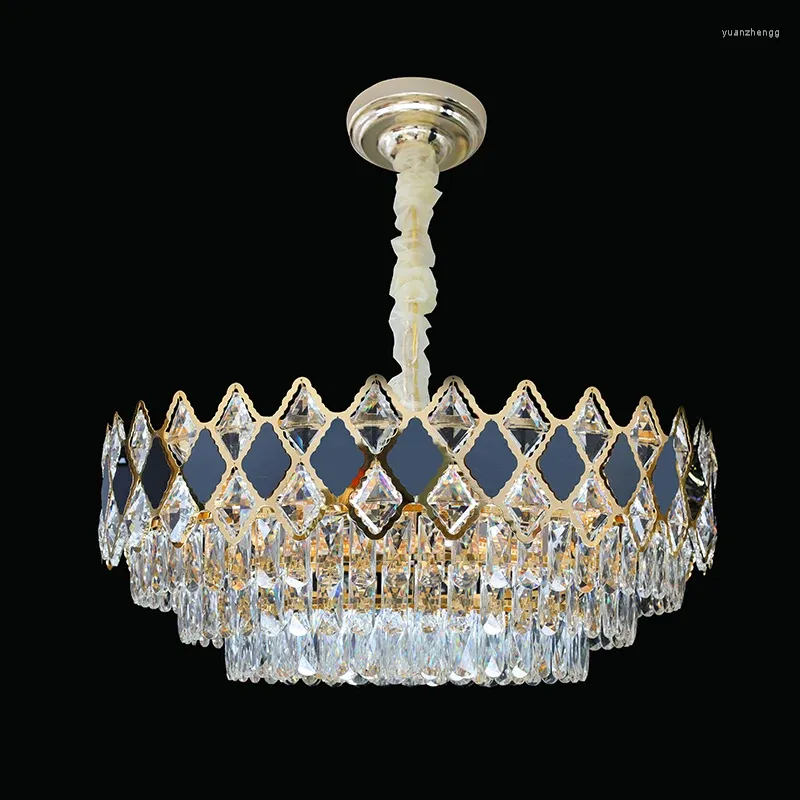 Lustres Lustre en cristal clair de luxe moderne Lustre suspendu lumière Lampen Suspension Luminaire pour salon salle à manger chambre