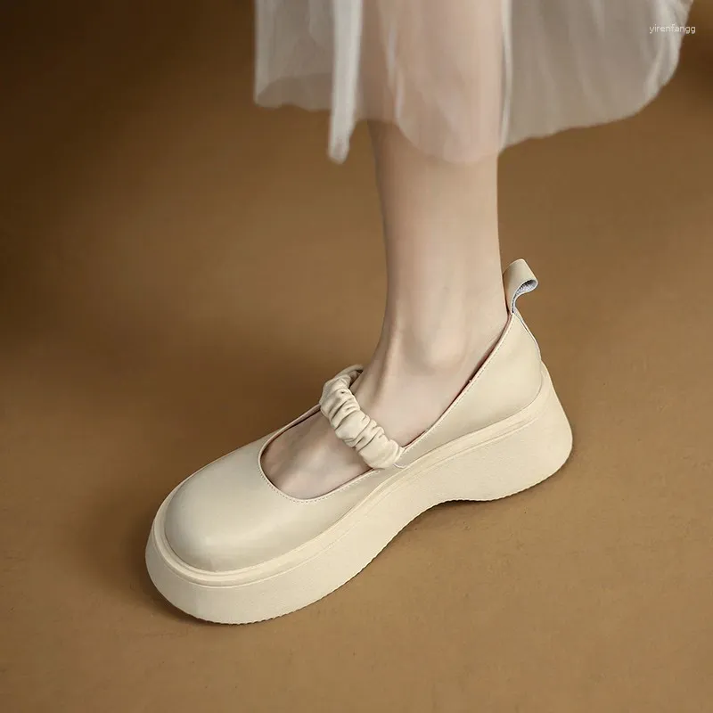 Sapatos de vestido Feminino à venda 2024 de alta qualidade Mary Janes Lace-up Cuff Básico Salto Feminino Elegante Sólido