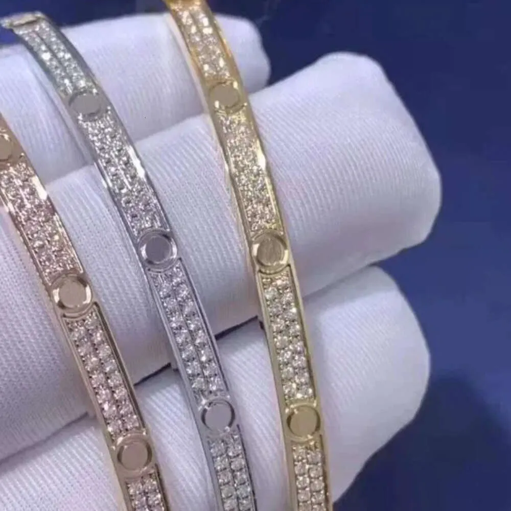 Luksusowa najlepsza marka Pure 925 Sterling Srebrna biżuteria dla kobiet śrubokręcka Boguca cienki design Rose Gold Diamond Boguła ślub śrubowy Bransoletka dobra