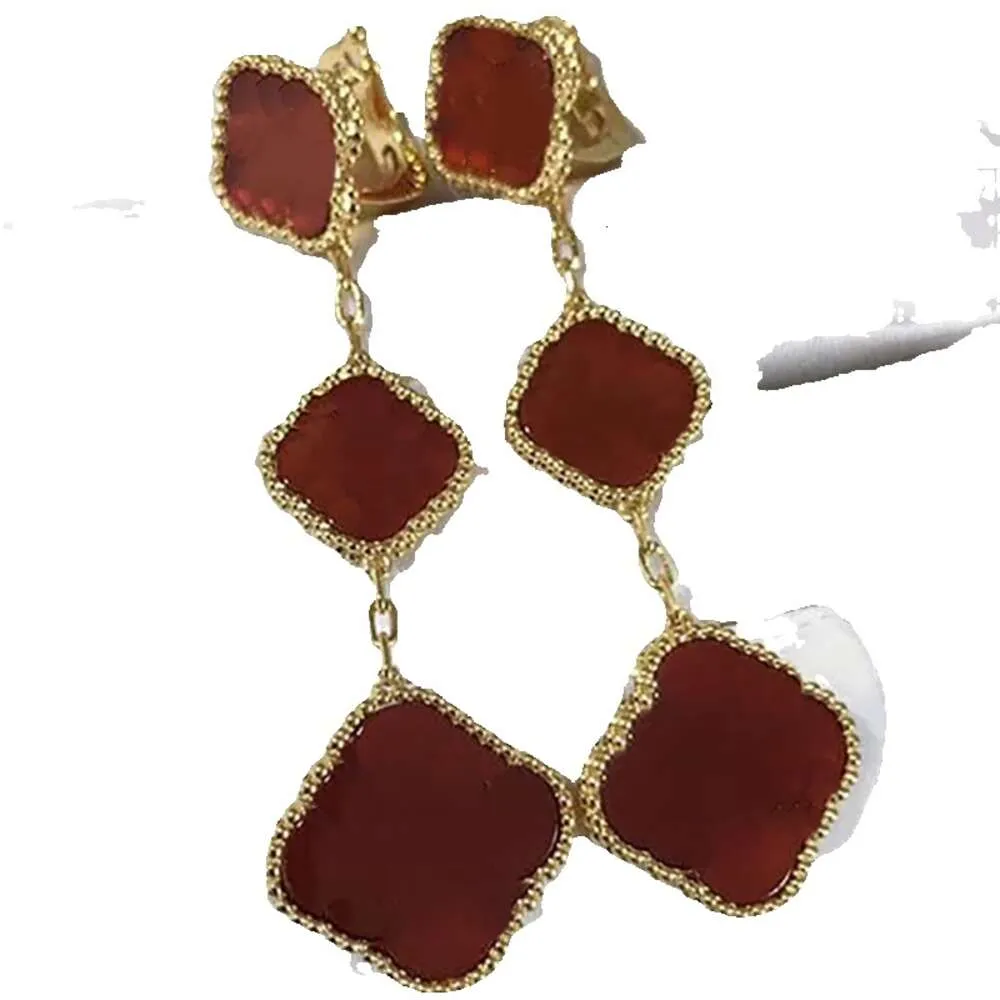 Moda Vintage 3 Motivo 4 Trébol de cuatro hojas Charm Back Nácar Ágata Sterling Sier Joyería de diseño para mujer San Valentín Día de la madre Regalo de boda