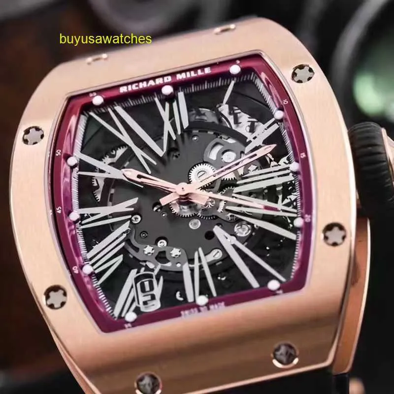 Nice Wristwatch RM Wrist Watch Collection Rm023 Carbon Fiber Copper Nickel Zinc Alloy Sports Machinery Hollow