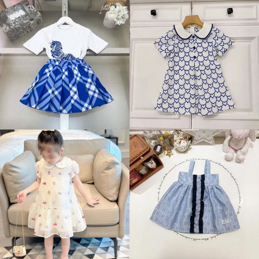 Enfants tout-petits robe filles Designer marque vêtements bébé jupe ensembles coton vêtements pour bébés ensembles tailles 73-160 11xr #