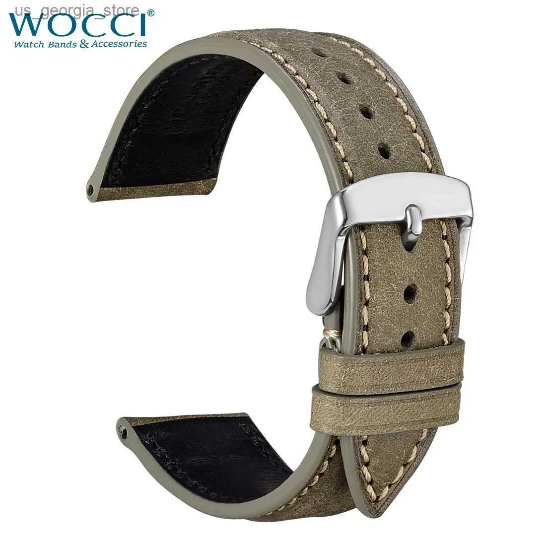 Watch Pasme Wocci 14 mm 18 mm 20 mm 22 mm 22 mm nubuck włoski skórzany pasek Bransoletka zamienna Pasek Czarny zielony niebieski czerwony Y240321