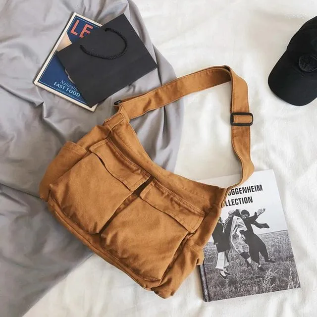 Canvas messenger bag purse sale